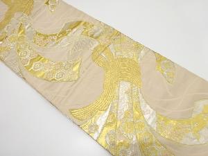 アンティーク　束ね熨斗に花・古典柄織り出し袋帯（材料）